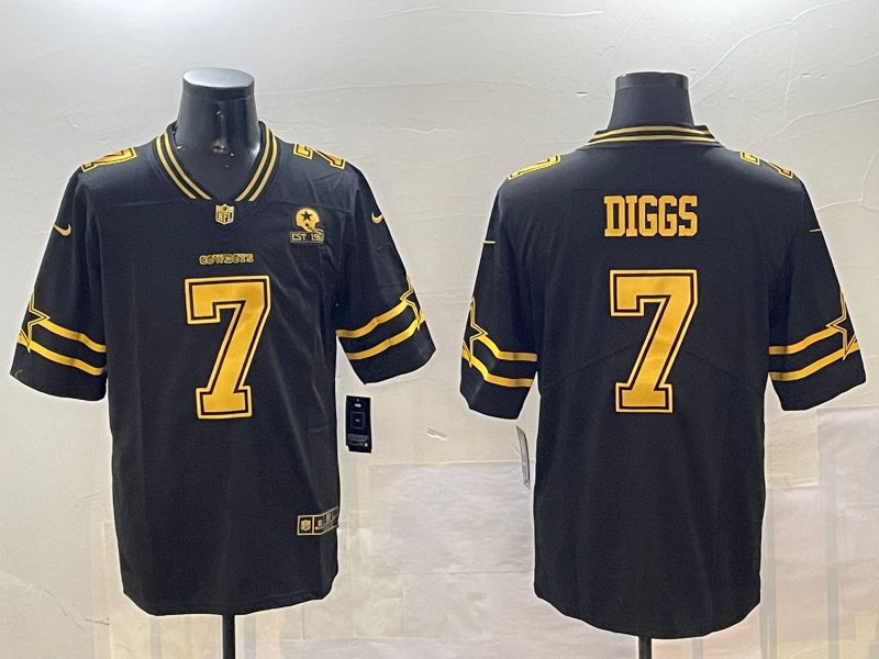 Men Dallas Cowboys #7 Diggs Black Gold 2024 Nike Limited NFL Jersey style 0108->dallas cowboys->NFL Jersey
